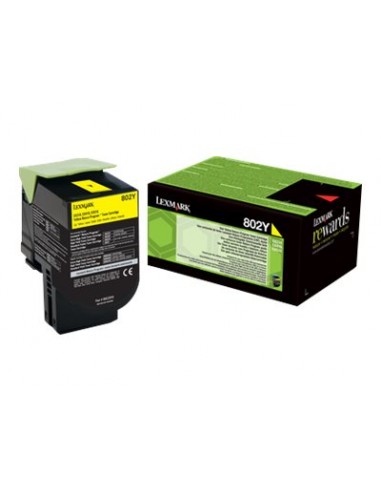 Lexmark CX310 CX410 CX510 Amarillo Cartucho de Toner Original - 80C20Y0 802Y