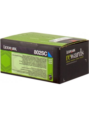 Lexmark CX310 CX410 CX510 Cyan Cartucho de Toner Original - 80C2SC0 80C2SCE 802SC