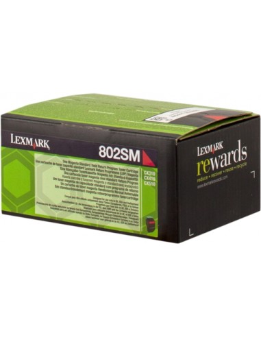Lexmark CX310 CX410 CX510 Magenta Cartucho de Toner Original - 80C2SM0 80C2SME 802SM