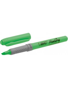 Bic Highlighter Grip Marcador Fluorescente - Tinta con Base de Agua - Punta Biselada - Trazo entre 1.60 y 3.30 mm - Color