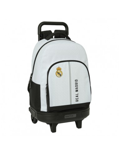Safta Real Madrid 1-Equipacion 24 25 Mochila con Carro Integrado - Extraible para Facilitar su Limpieza - Base Reforzada -
