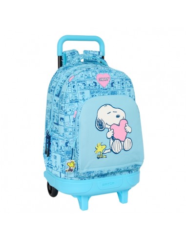 Safta Snoopy Love Mochila con Carro Integrado - Extraible para Facilitar su Limpieza - Base Reforzada - Asa Extraible -