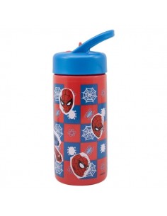 Safta Spider-Man Attack Botella 410ml - PVC Sin BPA - 7.4x17.8x6.4cm - Color Rojo y Azul