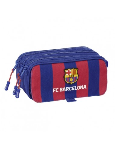 Safta F.C. Barcelona Estuche Portatodo - 3 Compartimentos - 21.5x10x8cm - Color Rojo y Azul