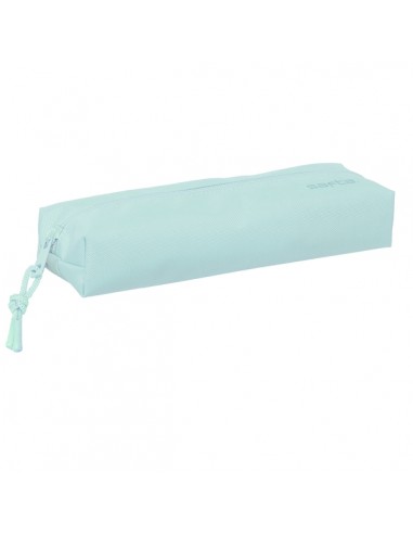 Safta Estuche Portatodo de 22cm - 1 Compartimento - Rectangular - Goma Elastica Trasera - 22x4x7cm - Color Azul Claro