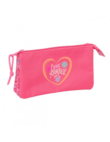 Safta Feeling Estuche Portatodo - 3 Compartimentos - 22x12x3cm - Color Rosa