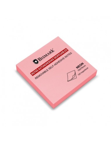 Bismark Bloc de 100 Notas Adhesivas 76x76mm - Color Rosa Neon