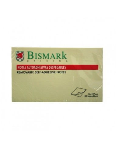 Bismark Bloc de 100 Notas Adhesivas 76x127mm - Color Amarillo
