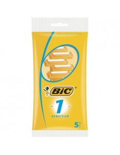 Bic Sensitive 1 Pack de 5 Maquinillas de Afeitar Desechables de 1 Hoja