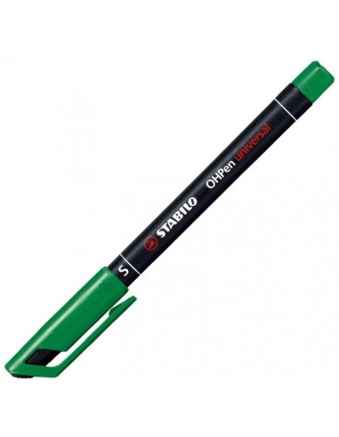Stabilo OHPen Rotulador Permanente - Punta Superfina - Trazo de 0.4mm - Agarre Antideslizante - Tapon Ventilado - Color Verde
