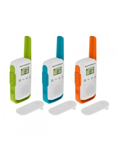 Motorola T42 Pack 3 Walkie Talkies - 16 Canales PMR446 - Alcance hasta 4Km - Autonomia hasta 18h