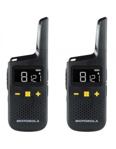 Motorola XT185 Pack 2 Walkie Talkies - 16 Canales PMR446-121 Codigos - Alcance de hasta 8km - Autonomia hasta 24h
