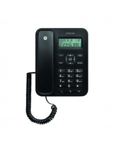 Motorola CT202 Telefono Fijo - Manos Libres - Identificador de Llamadas - Color Negro