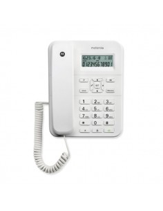 Motorola CT202 Telefono Fijo - Manos Libres - Identificador de Llamadas - Color Blanco