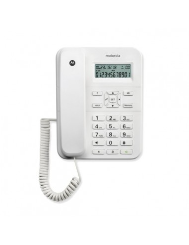 Motorola CT202 Telefono Fijo - Manos Libres - Identificador de Llamadas - Color Blanco