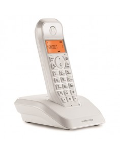 Motorola S1201 Telefono Inalambrico Dect - Identificador de Llamada - Contestador - Manos Libres - Color Blanco