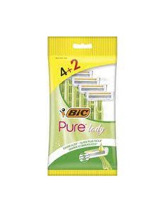 Bic Pure 3 Lady Pack de 4 2 Maquinillas de Depilacion Desechables de 3 Hojas - Tira Lubricante con Aloe Vera