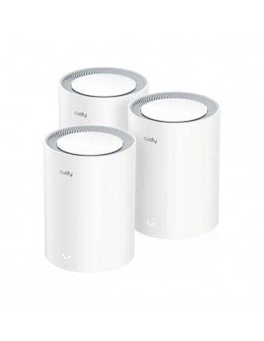 Cudy Pack de 3 Sistemas WiFi Mesh 7 Gigabit Dual Band BE3600 - Velocidad hasta 1000Mbps - 3 Puertos - Antenas Internas -