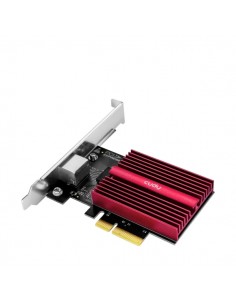 Cudy Adaptador de Red PCIe - Velocidad hasta 10 Gbps - Autoadaptativo - PCI Express 3.0 x4 - Color Negro Rojo