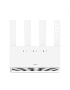 Cudy Router WiFi 7 Gigabit Dual Band BE3600 - Velocidad hasta 1000Mbps - 4 Puertos - 4 Antenas Fijas de 5dBi - Tecnologia
