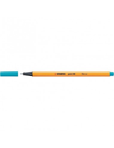 Stabilo Point 88 Rotulador de Punta Fina de Fibra - Trazo de 0.4 mm - Tinta con Base de Agua - Color Azul Claro