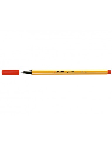Stabilo Point 88 Rotulador de Punta Fina de Fibra - Trazo de 0.4 mm - Tinta con Base de Agua - Color Rojo