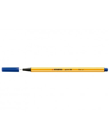Stabilo Point 88 Rotulador de Punta Fina de Fibra - Trazo de 0.4 mm - Tinta con Base de Agua - Color Azul Oscuro