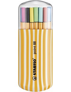 Stabilo Point 88 Zebrui Pack de 20 Rotuladores de Punta Fina de Fibra - Trazo de 0.4 mm - Tinta con Base de Agua - Colores