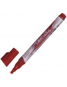 Bic Velleda Tank Marcador para Pizarra - Trazo 2.3mm - Punta Ojival - Tinta con Base de Alcohol - Borrado Optimo - Color Rojo