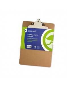 Bismark Carpeta Sujetapapeles con Base de Madera y Pinza Metalica - Formato A5