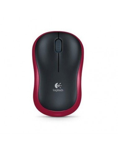 Logitech M185 Raton Inalambrico 1000dpi - 3 Botones - Uso Ambidiestro - Color Negro Rojo
