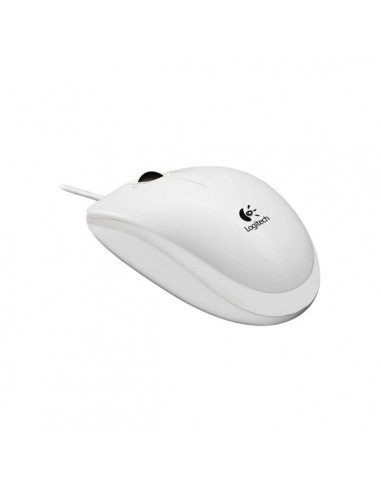 Logitech B100 Raton USB 800dpi - 3 Botones - Uso Ambidiestro - Cable de 1.80m - Color Blanco