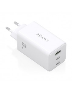 Aisens Cargador GAN 100W - 2xUSB-C PD3.0-QC4.0-QC5.0 - 1xUSB-A QC3.0 - Color Blanco