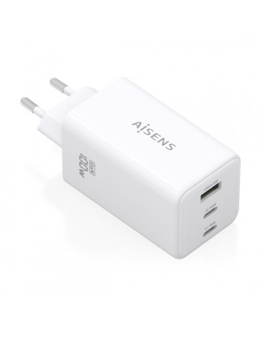 Aisens Cargador GAN 100W - 2xUSB-C PD3.0-QC4.0-QC5.0 - 1xUSB-A QC3.0 - Color Blanco