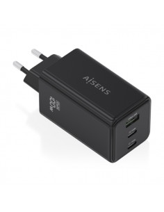 Aisens Cargador GAN 100W - 2xUSB-C PD3.0-QC4.0-QC5.0 - 1xUSB-A QC3.0 - Color Negro