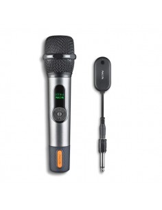 NGS SingerStar Microfono Inalambrico Vocal - Tipo Dinamico - Sonido Potente y Claro - Entrada Jack 3.5 y Adaptador Jack 6.3 -