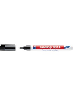 Edding 8014 Rotulador Permanente Especial Laboratorio - Punta Redonda 1mm - Tinta Apta para Superficies Lisas y Transparentes