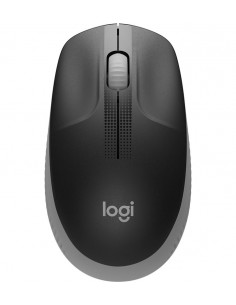 Logitech M190 Full Size Raton Inalambrico USB 1000dpi - 3 Botones - Gran Tamaño - Uso Ambidiestro - Color Negro Gris Claro