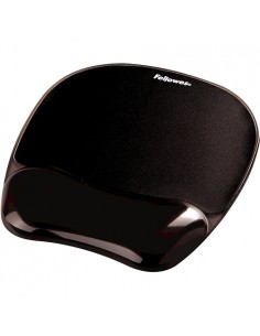 Fellowes Crystal Alfombrilla con Reposamuñecas de Gel - Resistente a las Manchas - 20x23cm - Color Negro