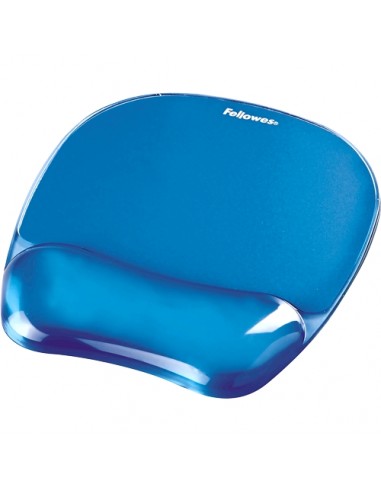 Fellowes Crystal Alfombrilla con Reposamuñecas de Gel - Resistente a las Manchas - 20x23cm - Color Azul