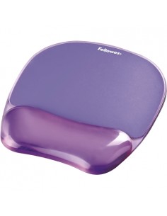 Fellowes Crystal Alfombrilla con Reposamuñecas de Gel - Resistente a las Manchas - 20x23cm - Color Violeta