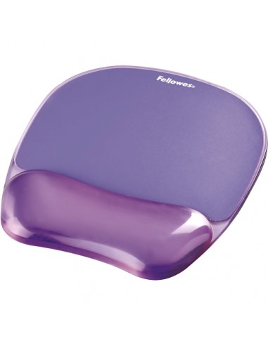 Fellowes Crystal Alfombrilla con Reposamuñecas de Gel - Resistente a las Manchas - 20x23cm - Color Violeta