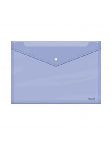 Dohe Sobre con Cierre de Broche - Tamaño Folio Plus Apaisado - Polipropileno Cristal Transparente 150 Micras - Color Morado
