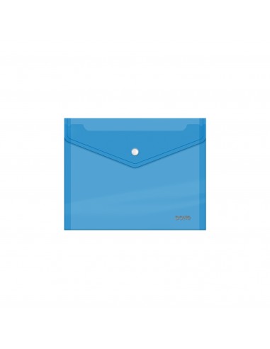 Dohe Sobre con Cierre de Broche - Tamaño A5 - Polipropileno Cristal Transparente 150 Micras - Color Azul