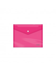 Dohe Sobre con Cierre de Broche - Tamaño A5 - Polipropileno Cristal Transparente 150 Micras - Color Rosa