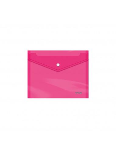 Dohe Sobre con Cierre de Broche - Tamaño A5 - Polipropileno Cristal Transparente 150 Micras - Color Rosa
