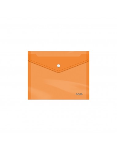 Dohe Sobre con Cierre de Broche - Tamaño A5 - Polipropileno Cristal Transparente 150 Micras - Color Naranja