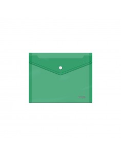 Dohe Sobre con Cierre de Broche - Tamaño A5 - Polipropileno Cristal Transparente 150 Micras - Color Verde