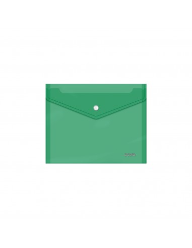 Dohe Sobre con Cierre de Broche - Tamaño A5 - Polipropileno Cristal Transparente 150 Micras - Color Verde