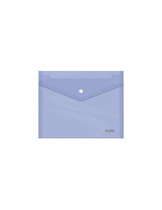 Dohe Sobre con Cierre de Broche - Tamaño A5 - Polipropileno Cristal Transparente 150 Micras - Color Morado
